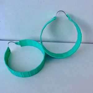 Vintage Mint Deco Hoops